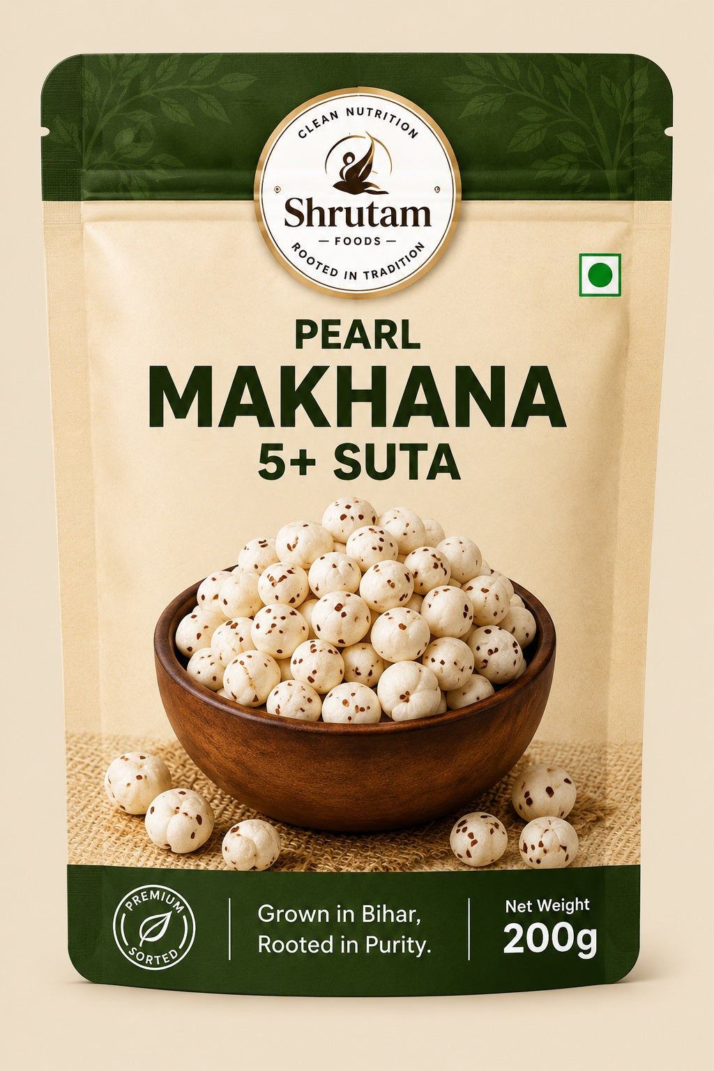 Shrutam Pearl Makhana 5+ Suta 200 grams